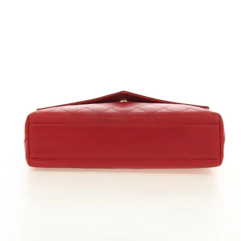 Chanel Bicolore Chain Shoulder Bag Red Lambskin Leather